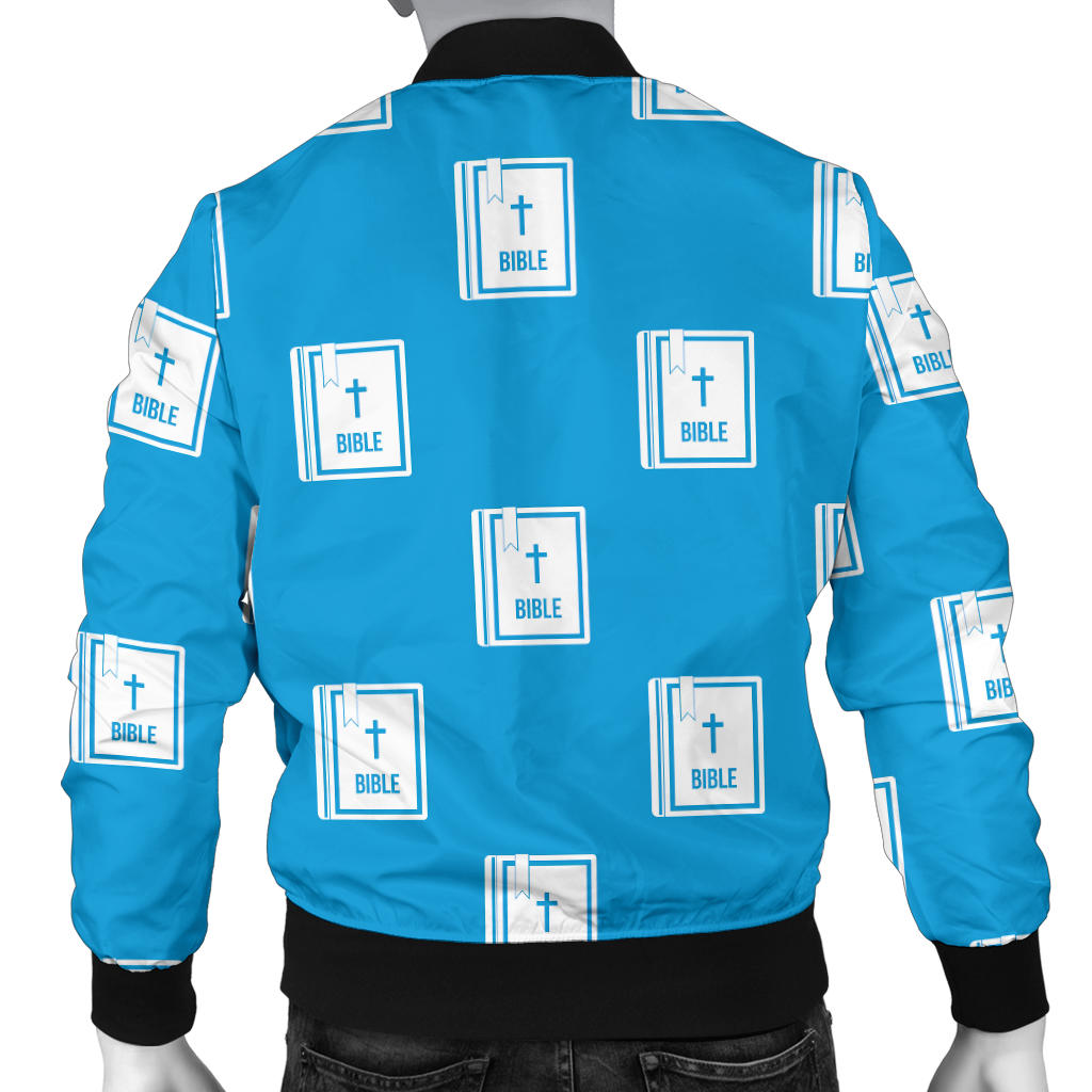 Bible Pattern Print Design 02 Men Bomber Jacket