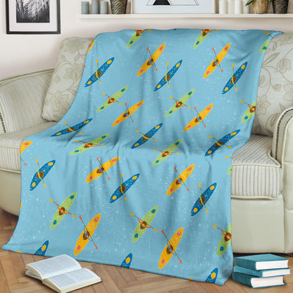Kayak Pattern Print Design 04 Premium Blanket