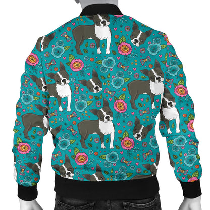 Boston Terrier Pattern Print Design 07/men-bomber-jacket.jpg Men Bomber Jacket