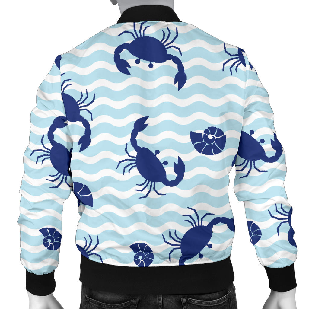 Crab Pattern Print Design 04 Men Bomber Jacket