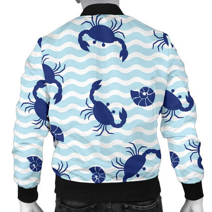 Crab Pattern Print Design 04 Men Bomber Jacket