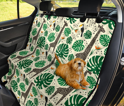 Rainforest Giraffe Pattern Print Design A02 Rear Dog Car Seat Cover Hammock