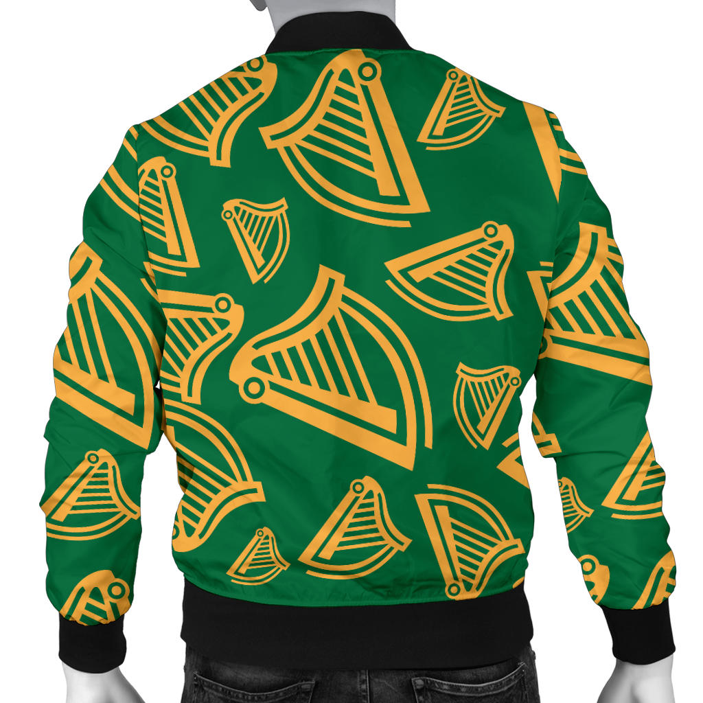 Harp Pattern Print Design 03 Men Bomber Jacket