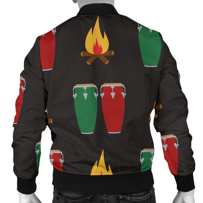 Conga Pattern Print Design 01 Men Bomber Jacket