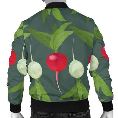 Radish Pattern Print Design A03 Men Bomber Jacket