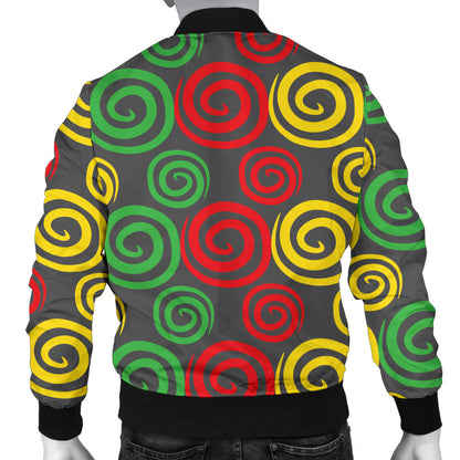 Rastafarian Pattern Print Design A05 Men Bomber Jacket