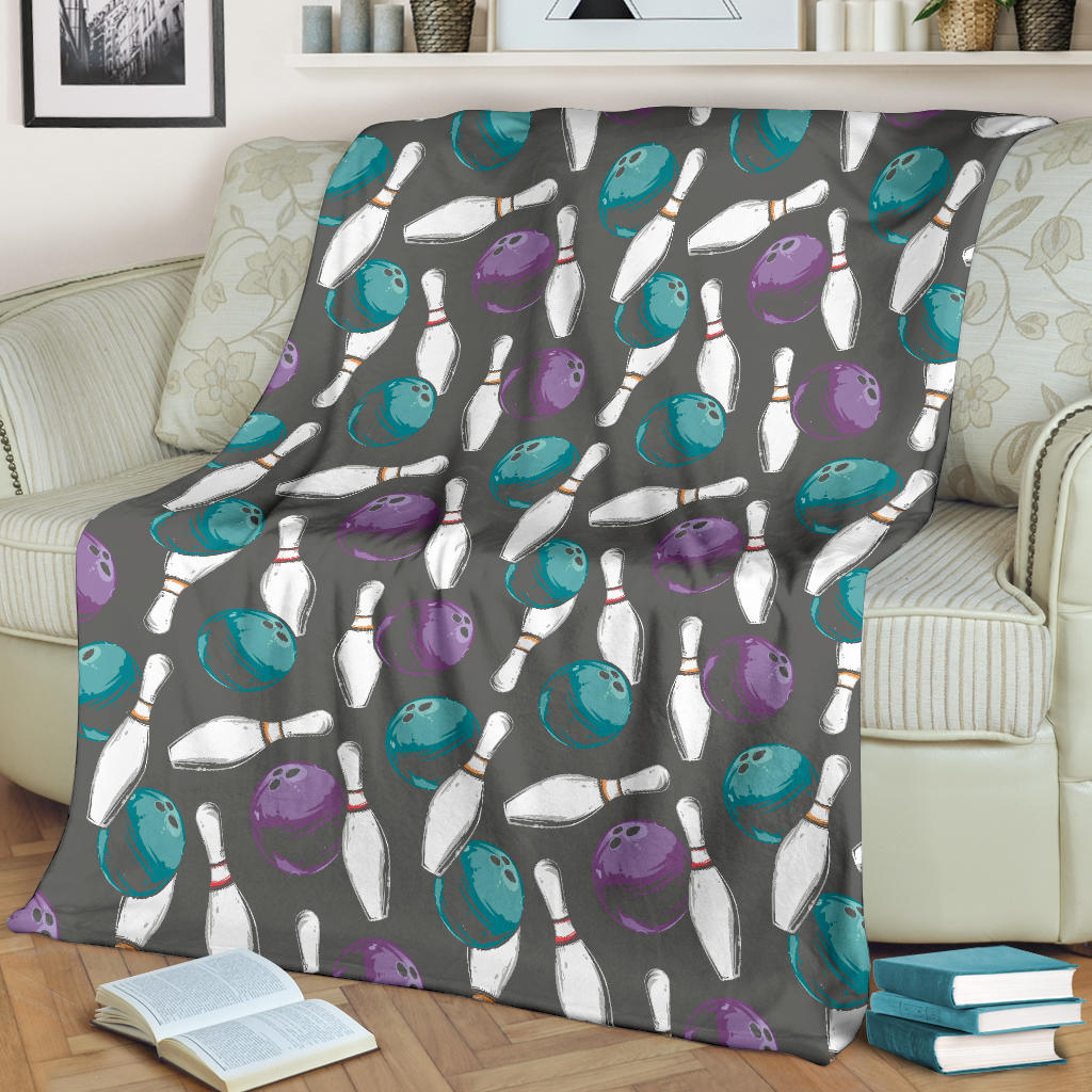 Bowling Pattern Print Design 03 Premium Blanket