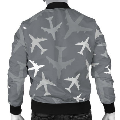 Airplane Pattern Print Design 02 Men Bomber Jacket
