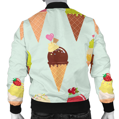 Ice Cream Pattern Print Design 03 Men Bomber Jacket