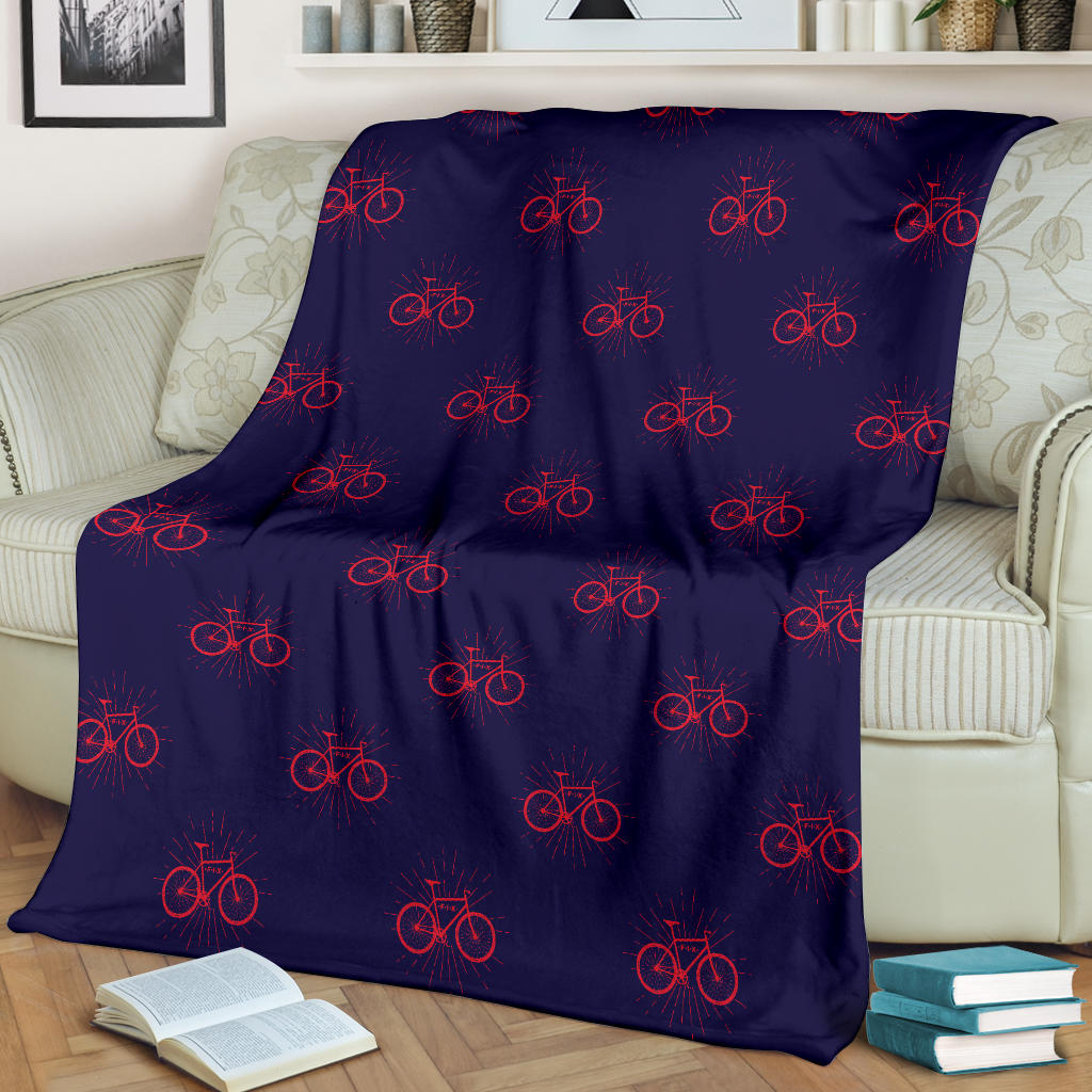 Bicycle Pattern Print Design 01 Premium Blanket