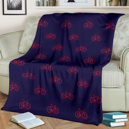 Bicycle Pattern Print Design 01 Premium Blanket