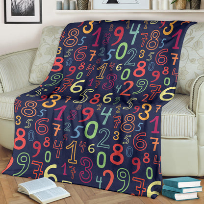 Number Pattern Print Design A01 Premium Blanket