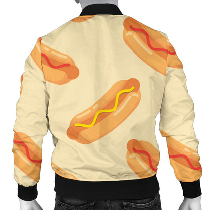 Hot Dog Pattern Print Design 05 Men Bomber Jacket