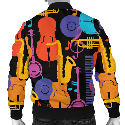 Jazz Pattern Print Design 03 Men Bomber Jacket