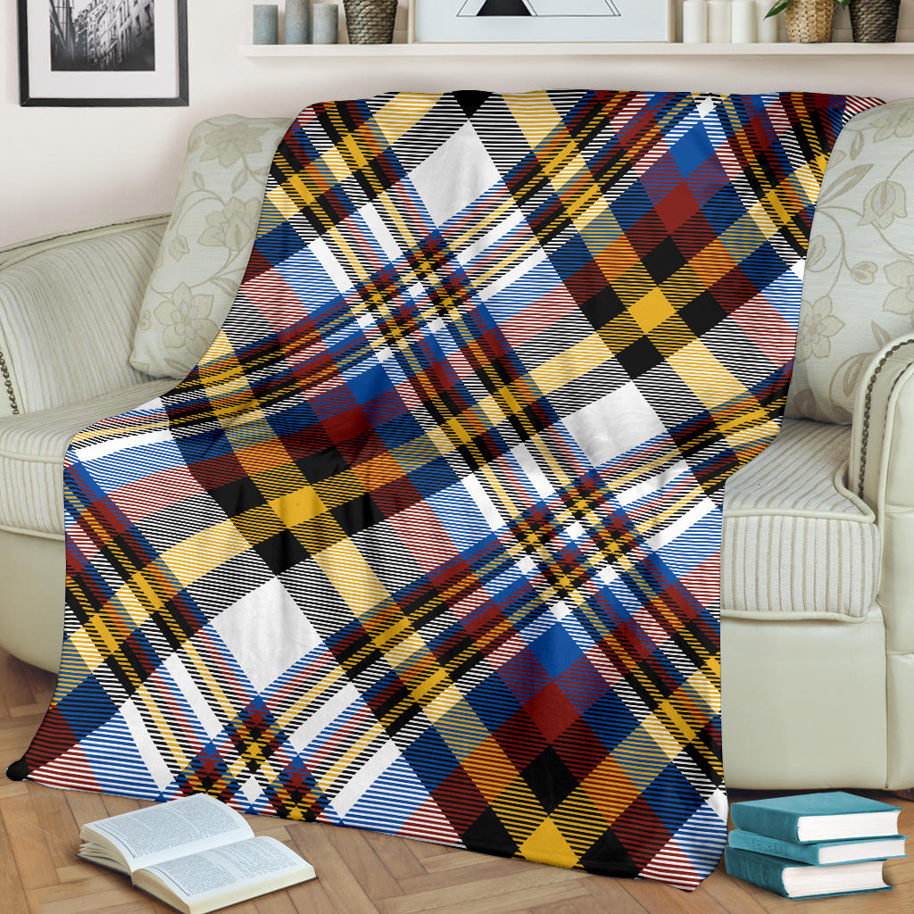 Madras Pattern Print Design 01 Premium Blanket