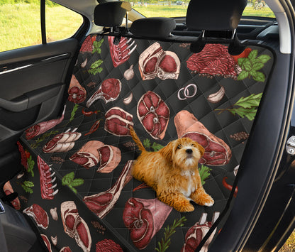 Meat Pattern Print Design 02 Rear Dog Car Seat Cover Hammock