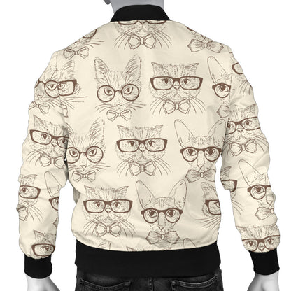 Cat Pattern Print Design 02 Men Bomber Jacket
