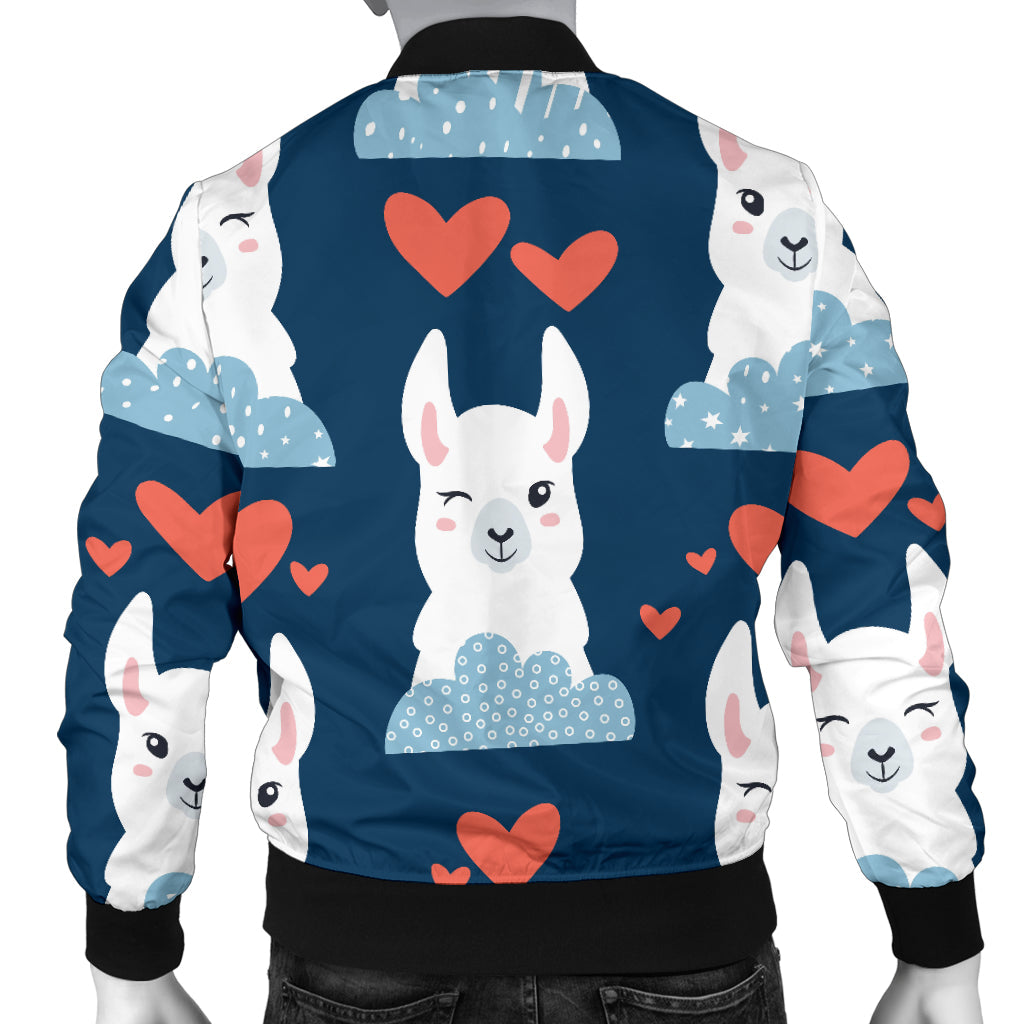 Alpaca Love Pattern Print Design 05 Men Bomber Jacket