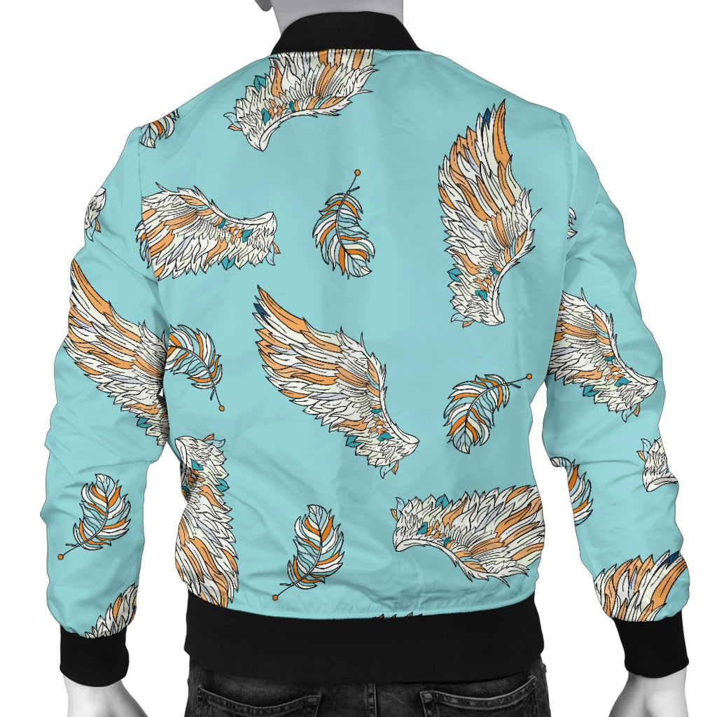 Angel Wings Pattern Print Design 03 Men Bomber Jacket