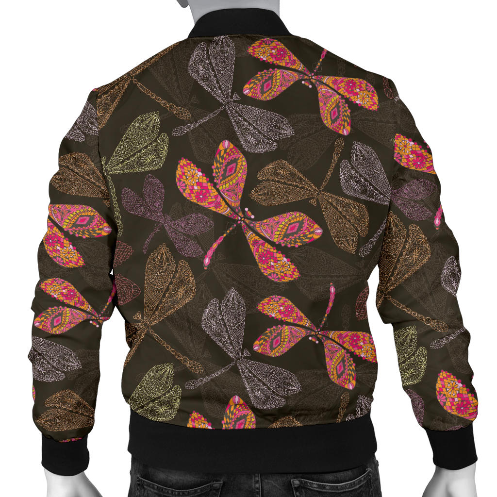 Dragonfly Pattern Print Design 02 Men Bomber Jacket