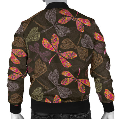Dragonfly Pattern Print Design 02 Men Bomber Jacket