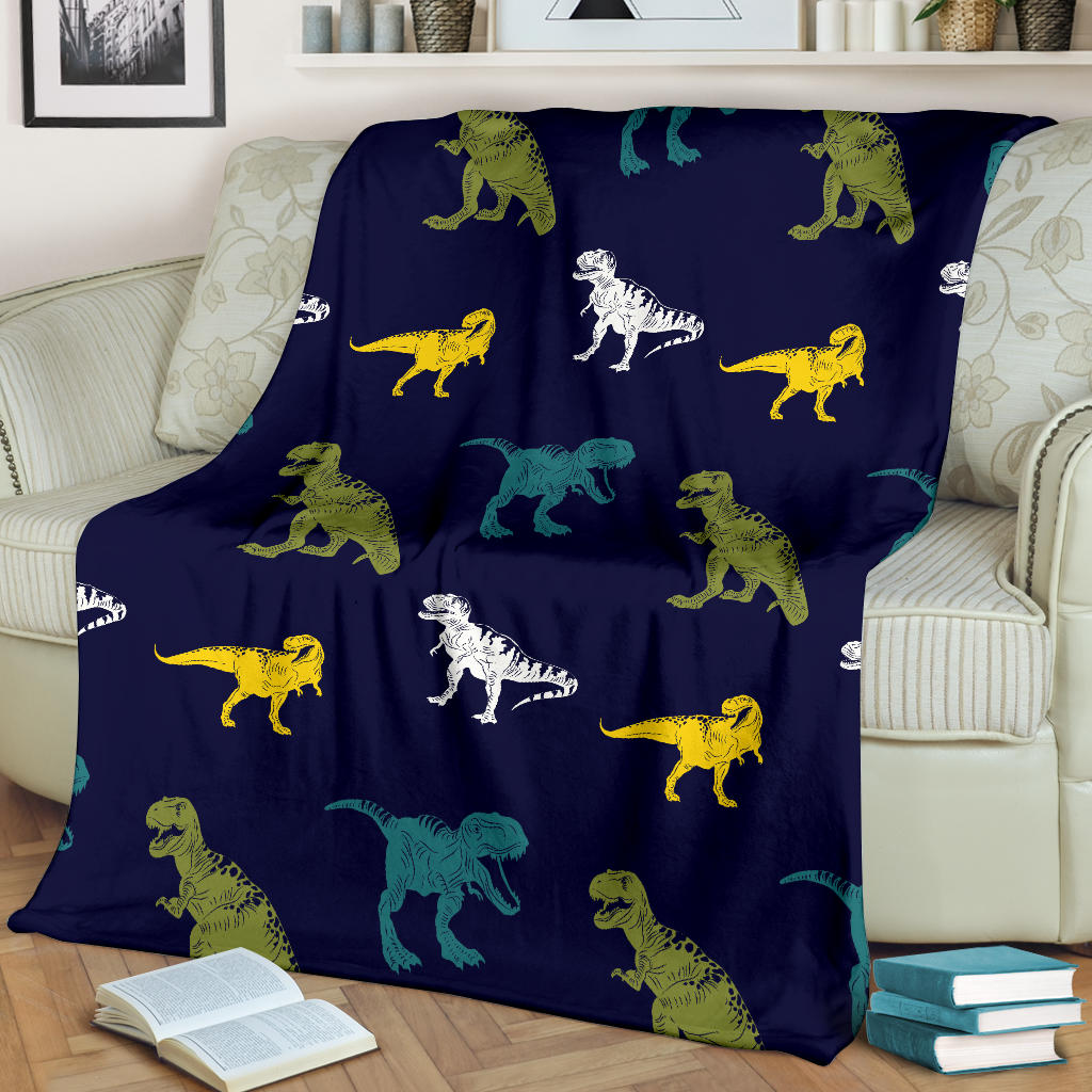 T Rex Pattern Print Design A07 Premium Blanket