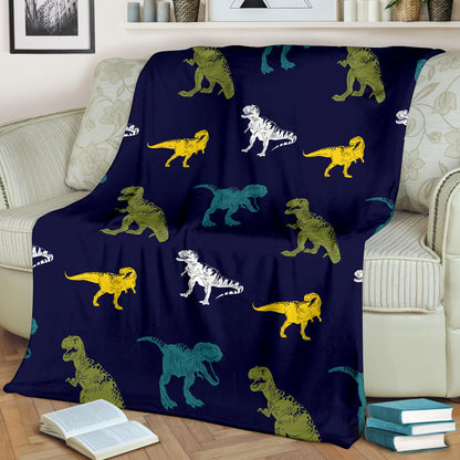 T Rex Pattern Print Design A07 Premium Blanket