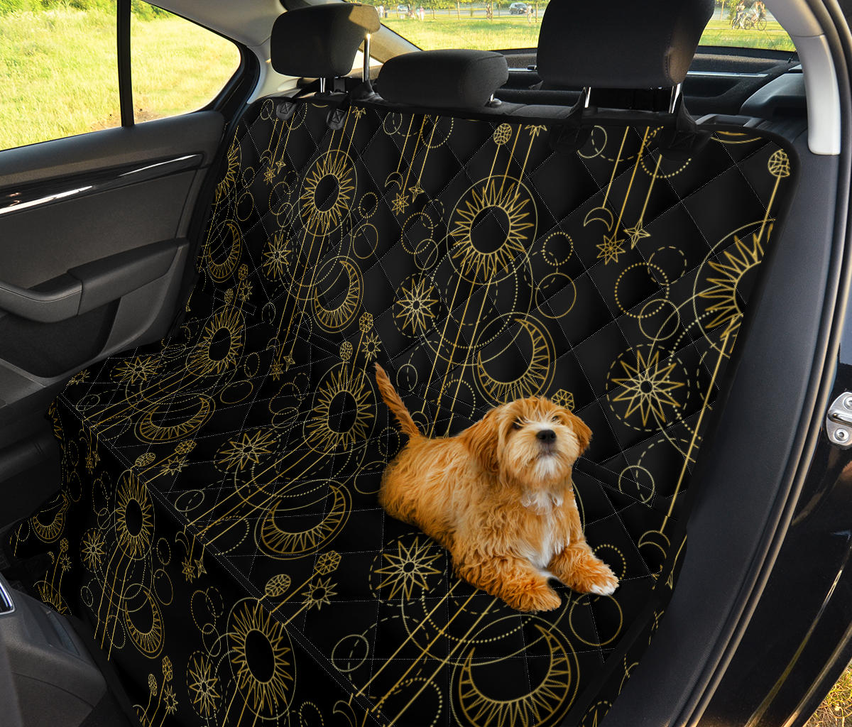 Moon Boho Style Pattern Print Design 01 Rear Dog Car Seat Cover Hammock