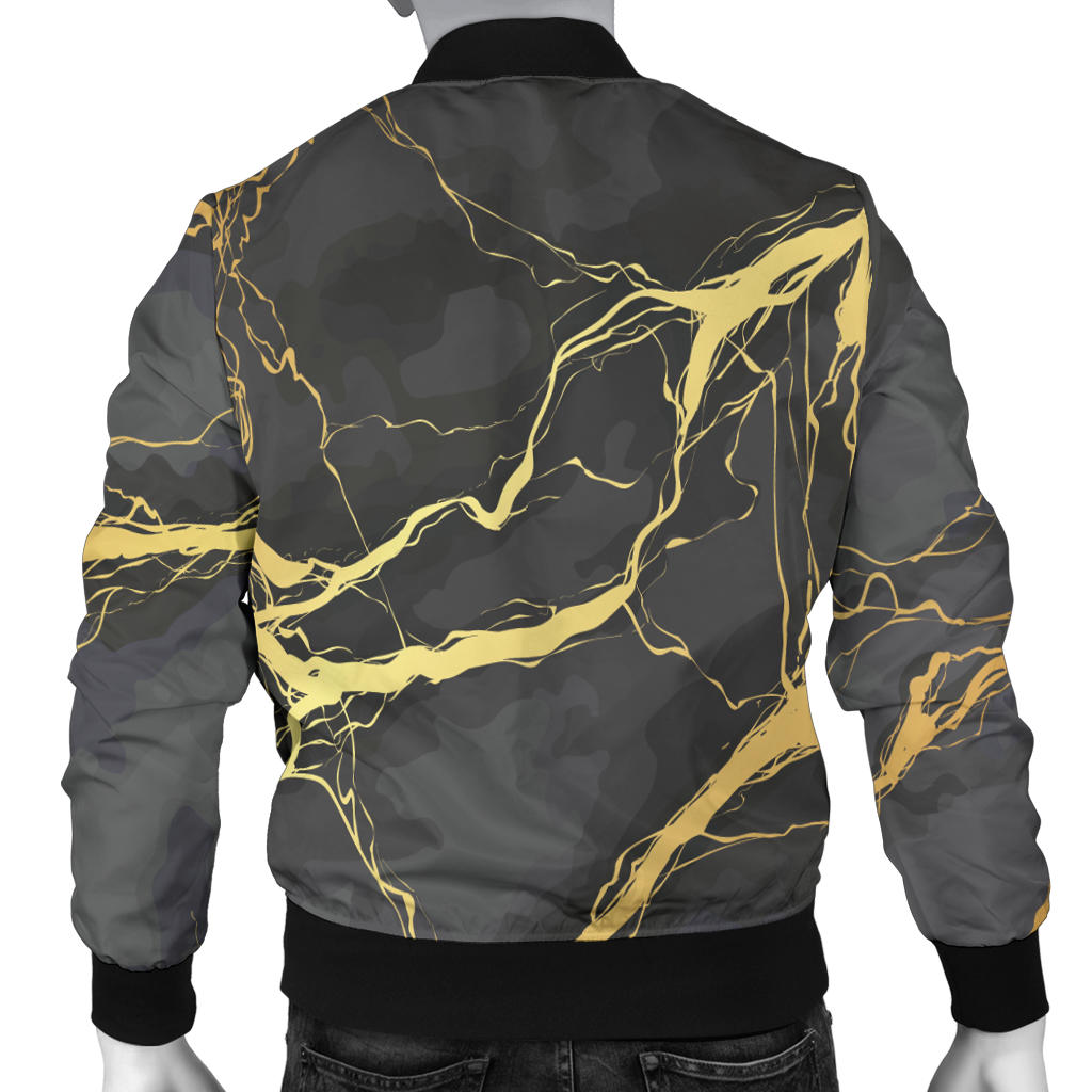 Marble Pattern Print Design 02 Men Bomber Jacket