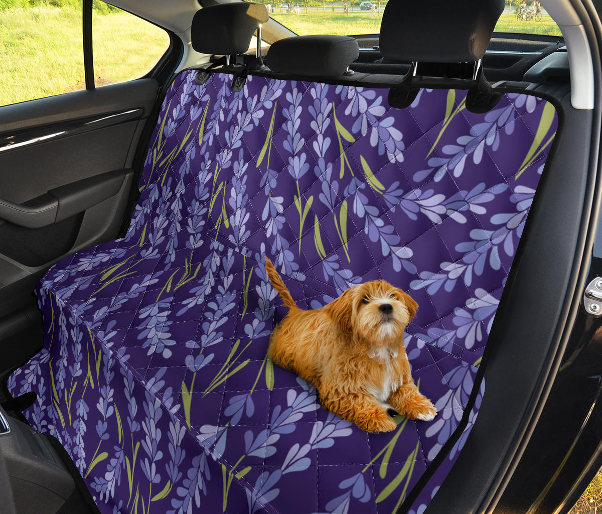 Lavender Pattern Print Design 03 Rear Dog Car Seat Cover Hammock