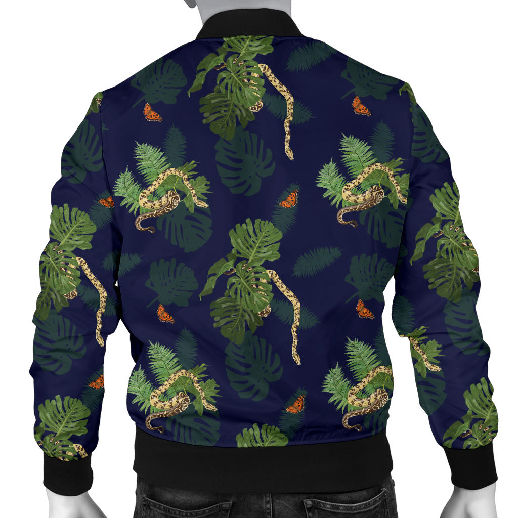 Boa Pattern Print Design 02 Men Bomber Jacket