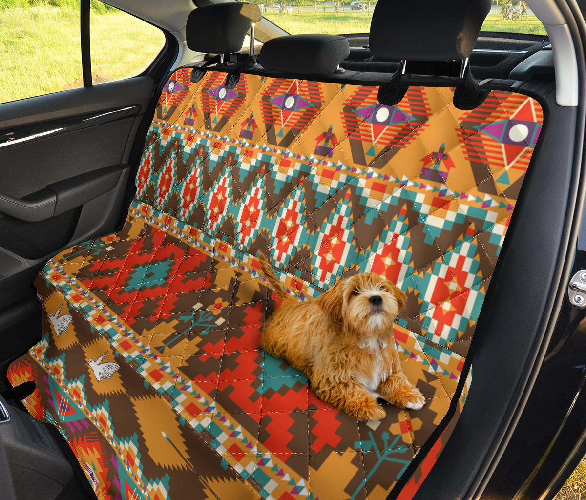 Native Pattern Print Design A01 Rear Dog Car Seat Cover Hammock
