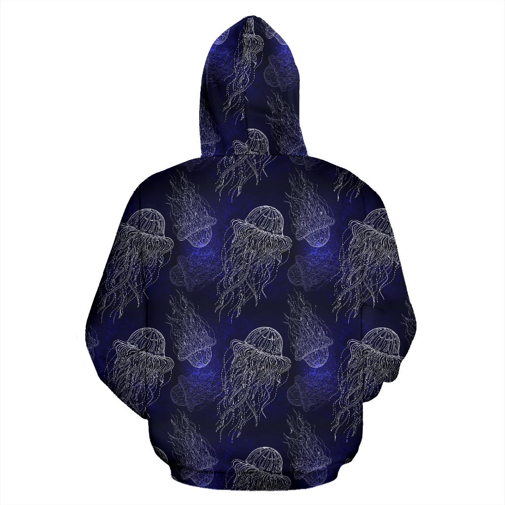 Jellyfish Pattern Print Design 02 Pullover Hoodie