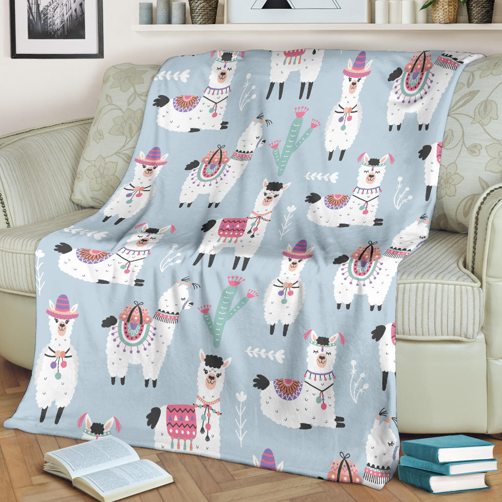 Llama Pattern Print Design 04 Premium Blanket