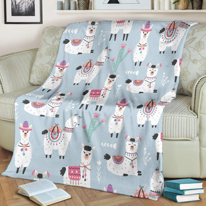 Llama Pattern Print Design 04 Premium Blanket