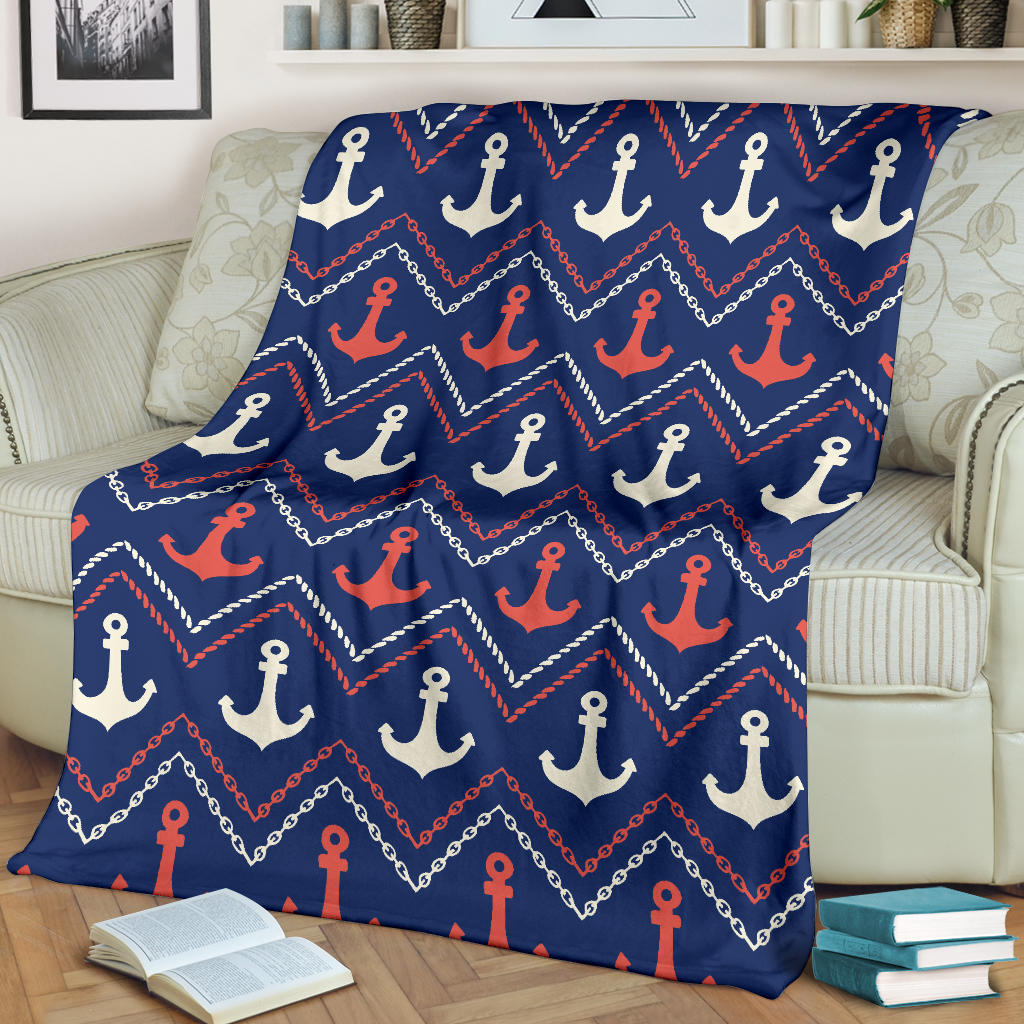 Anchor Pattern Print Design 07 Premium Blanket