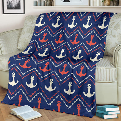 Anchor Pattern Print Design 07 Premium Blanket