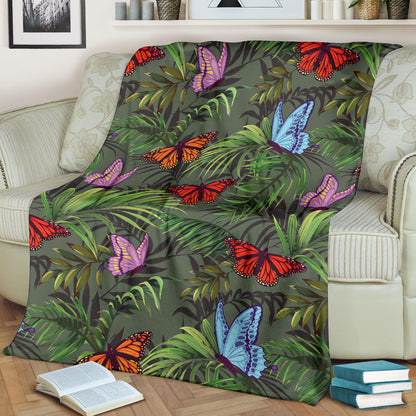 Monarch Butterfly Pattern Print Design 04 Premium Blanket