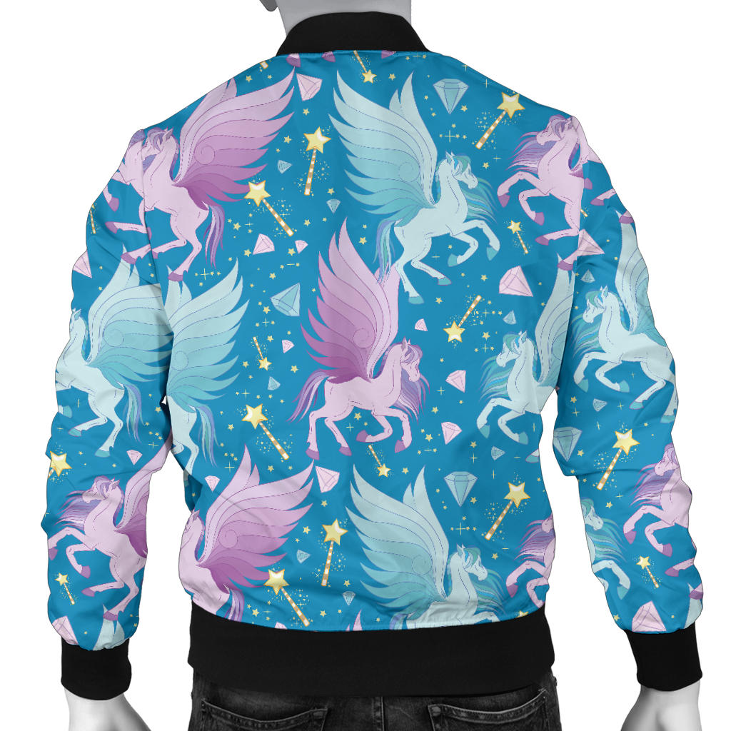 Pegasus Pattern Print Design 04 Men Bomber Jacket