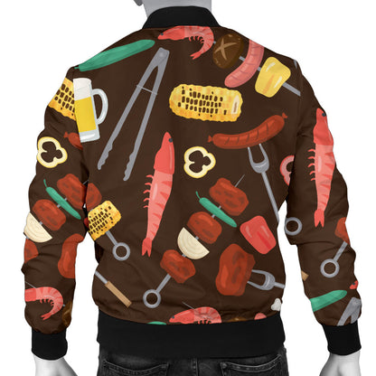 Barbecue Pattern Print Design 05 Men Bomber Jacket