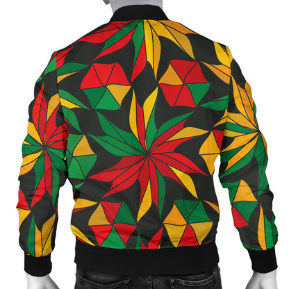 Rastafarian Pattern Print Design A03 Men Bomber Jacket