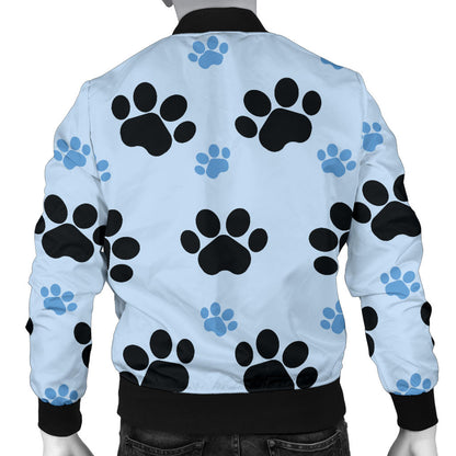 Paw Pattern Print Design A04 Men Bomber Jacket
