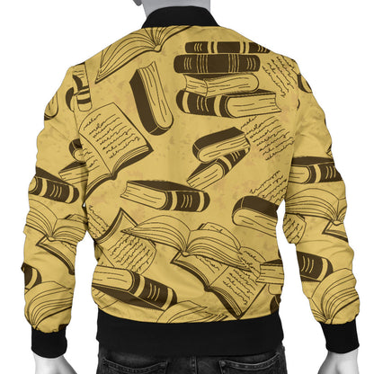 Book Pattern Print Design 02 Men Bomber Jacket