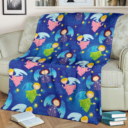 Angel Little Pattern Print Design 02 Premium Blanket
