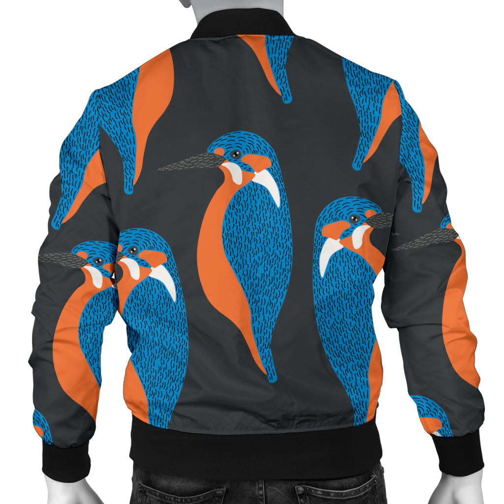 Kingfisher Pattern Print Design 03 Men Bomber Jacket