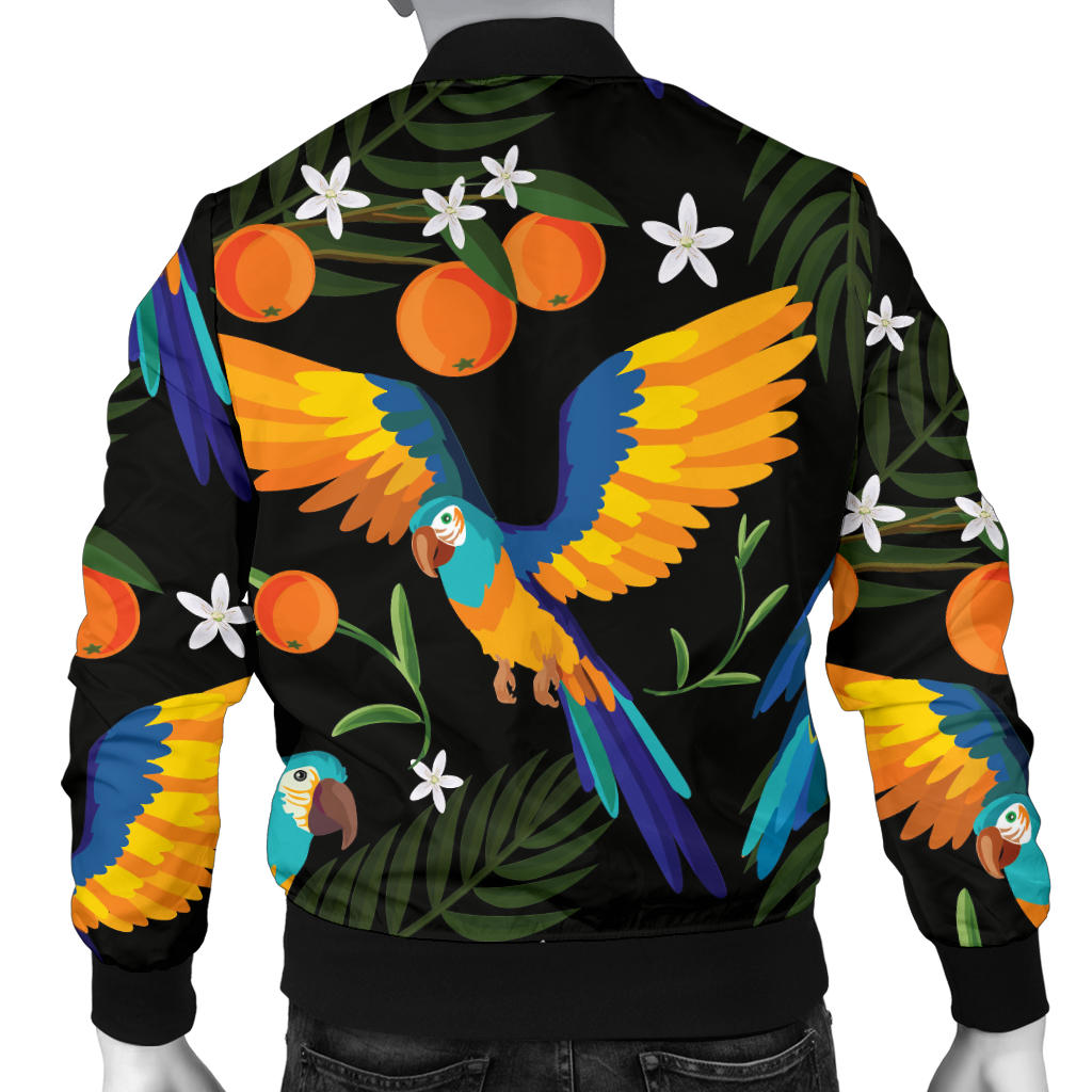 Macaw Pattern Print Design 03 Men Bomber Jacket