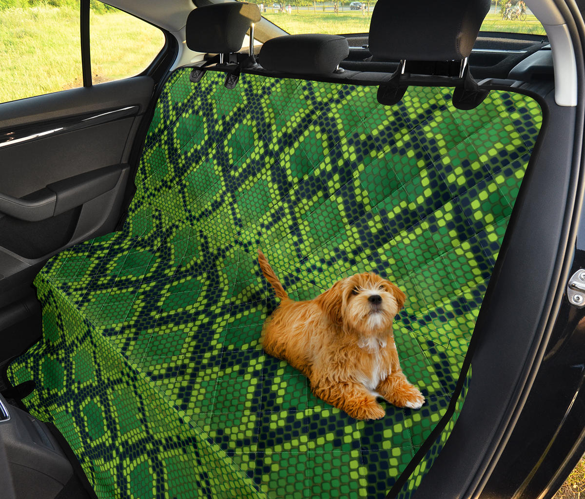 Python Green Pattern Print Design A01 Rear Dog Car Seat Cover Hammock