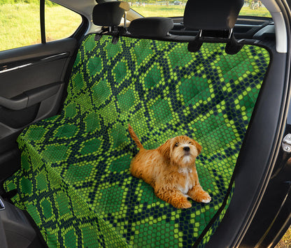 Python Green Pattern Print Design A01 Rear Dog Car Seat Cover Hammock