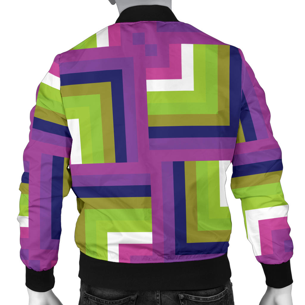 Optical illusion Pattern Print Design A05 Men Bomber Jacket