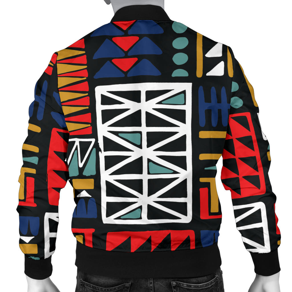 Kente Pattern Print Design 02 Men Bomber Jacket